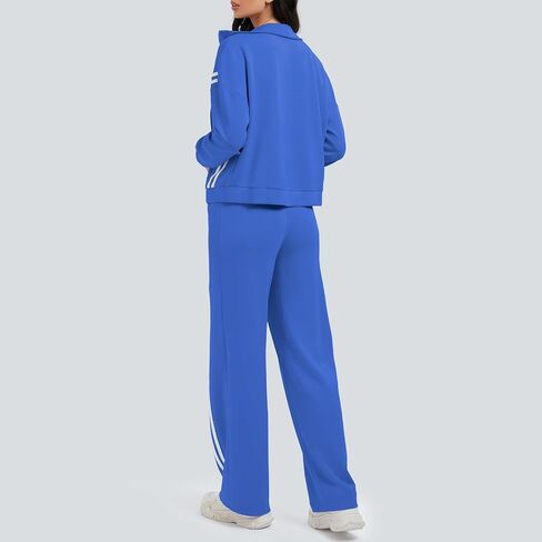 Sweatsuits Women 2 Piece Outfit Zip Up Jacket Athleisure Sweatset Comfort Fleece Sweatshirt Wide Leg Sweatpants Set in Saudi Arabia