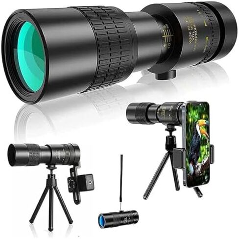 تلسكوب أحادي العين مقاوم للماء بدقة 4K HD 10-300x40mm مع حامل للهواتف الذكية وحامل ثلاثي القوائم لمشاهدة الطيور والمشي لمسافات طويلة in Saudi Arabia