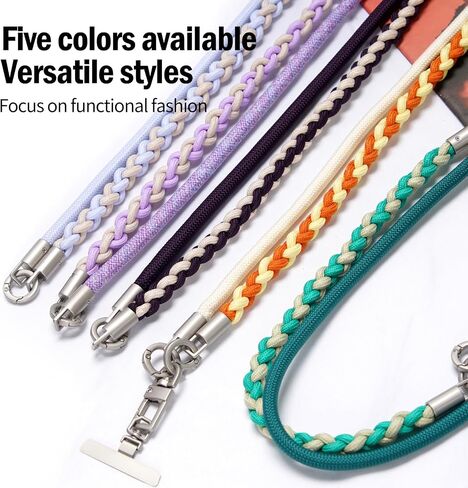 Besnfoto Phone Lanyard Crossbody حزام الهاتف 3 في 1 الرقبة وحزام المعصم للهاتف الخليوي 360 درجة أبازيم معدنية عالمية وعلامات التبويب in Kuwait