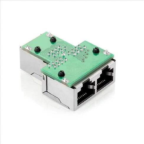 8P8C محول موصل RJ45 الفاصل 1 إلى 2 موسع (أسود 2 قطعة) in Saudi Arabia