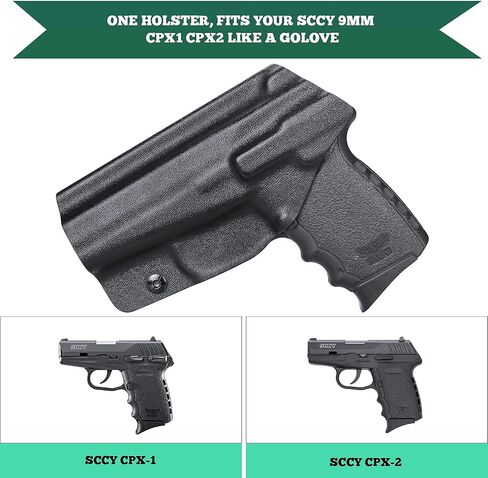 SCCY CPX1 CPX2 Holster IWB KYDEX Holster Fit: SCCY 9mm CPX-1 CPX-2 Gen 1-2 - Not Fit CPX1 / CPX2 Gen 3, Inside Waistband Appendix Holster SCCY CPX-2 Concealed Carry, Adj. Cant & Retention in Saudi Arabia