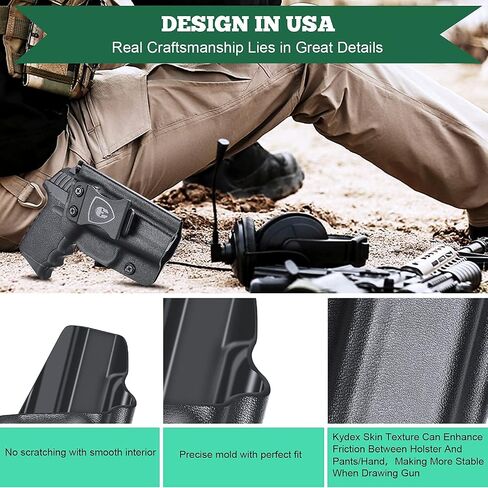 SCCY CPX1 CPX2 Holster IWB KYDEX Holster Fit: SCCY 9mm CPX-1 CPX-2 Gen 1-2 - Not Fit CPX1 / CPX2 Gen 3, Inside Waistband Appendix Holster SCCY CPX-2 Concealed Carry, Adj. Cant & Retention in Saudi Arabia