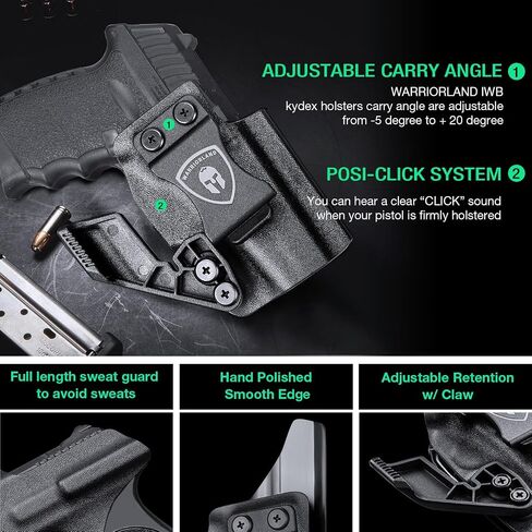 SCCY CPX1 CPX2 Holster IWB KYDEX Holster Fit: SCCY 9mm CPX-1 CPX-2 Gen 1-2 - Not Fit CPX1 / CPX2 Gen 3, Inside Waistband Appendix Holster SCCY CPX-2 Concealed Carry, Adj. Cant & Retention in Saudi Arabia