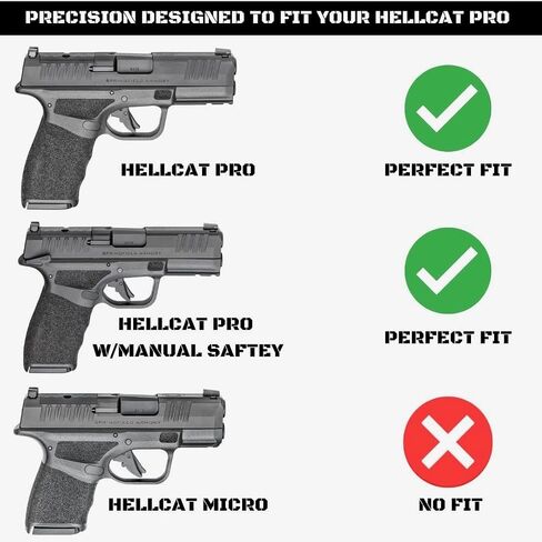 Springfield Hellcat PRO Holster - قطع بصريات IWB Kydex Holster Percision مناسب لـ Hellcat Pro - احتفاظ قابل للتعديل وغير قادر - "نقرة" مسموعة عند إعادة الحفظ - حزام داخلي مخفي للحمل in Kuwait