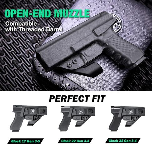 WARRIORLAND IWB Kydex مع حافظة مخلب متوافقة مع G17/22/31 - G19/19X/44/45 Gen 3-5 & G23/32 Gen 3-4 - G26 Gen 3-5 & G27/33 Gen 3-4، 1.75 مشبك فولاذي، Adj. غير قادر وركوب الحافظة داخل حزام الخصر in Saudi Arabia