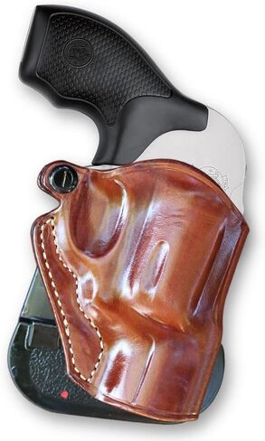 Premium Leather OWB Paddle Revolver Holster with Open Top Fits, Smith & Wesson J-Frame 2" Barrel, 442/642 (Please Choose Your Hand Draw) Brown Color #1056# in Saudi Arabia