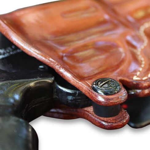 Premium Leather OWB Paddle Revolver Holster with Open Top Fits, Smith & Wesson J-Frame 2" Barrel, 442/642 (Please Choose Your Hand Draw) Brown Color #1056# in Saudi Arabia