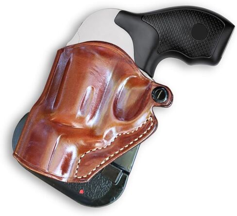 Premium Leather OWB Paddle Revolver Holster with Open Top Fits, Smith & Wesson J-Frame 2" Barrel, 442/642 (Please Choose Your Hand Draw) Brown Color #1056# in Kuwait
