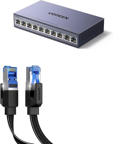 حزمة كابل إيثرنت UGREEN Cat 8 مع محول PoE ذو 10 منافذ in Saudi Arabia