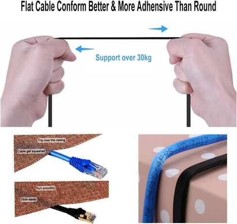 Cat7 Ethernet Cable 20 ft Black, Cat-7/Category 7 Shielded (STP) Long Flat RJ45 Computer Internet LAN Network Ethernet Patch Cable 20 Feet in Saudi Arabia