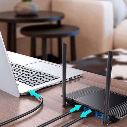Cat7 Ethernet Cable 20 ft Black, Cat-7/Category 7 Shielded (STP) Long Flat RJ45 Computer Internet LAN Network Ethernet Patch Cable 20 Feet in Saudi Arabia