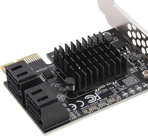 بطاقة PUSOKEI ذات 4 منافذ PCIe، بطاقة توسيع PCIE 3.0 مع دعامة منخفضة المستوى، شريحة تحكم 88SE9215، سرعة عالية 6 جيجابت في الثانية، لمحرك الأقراص الصلبة SSD in Kuwait