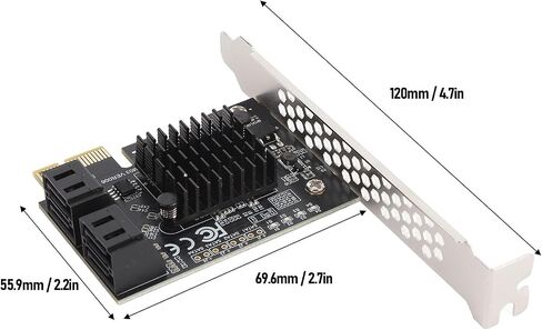 بطاقة PUSOKEI ذات 4 منافذ PCIe، بطاقة توسيع PCIE 3.0 مع دعامة منخفضة المستوى، شريحة تحكم 88SE9215، سرعة عالية 6 جيجابت في الثانية، لمحرك الأقراص الصلبة SSD in Kuwait
