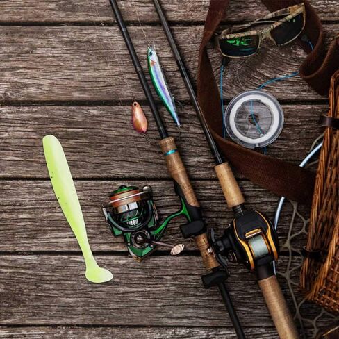 20 Pcs Paddle Tail Swimbaits, Green Grub Soft Fishing Lure Bait Silicone Bass Trout Lure in Saudi Arabia