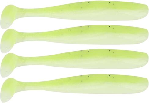 20 Pcs Paddle Tail Swimbaits, Green Grub Soft Fishing Lure Bait Silicone Bass Trout Lure in Saudi Arabia