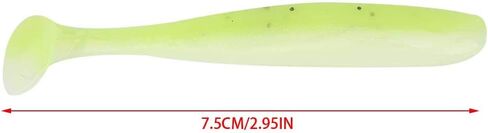 20 Pcs Paddle Tail Swimbaits, Green Grub Soft Fishing Lure Bait Silicone Bass Trout Lure in Saudi Arabia