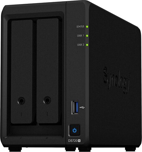 Synology DiskStation DS720+ NAS Server for Business with Celeron CPU, 6GB Memory, 4TB SSD Storage, DSM Operating System in Saudi Arabia