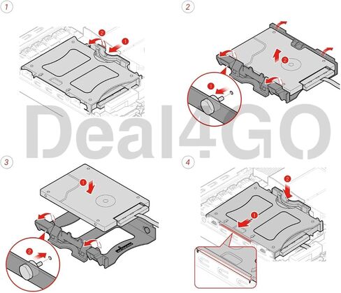 Deal4GO SATA Hard Drive Cable 00XL211 w/HDD Cage Bracket 01MN886 Replacement for Lenovo ThinkCentre M910Q M720Q M710Q M625Q Tiny 4 5 in Saudi Arabia
