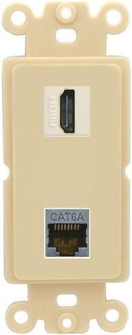 RiteAV - HDMI Cat6A Shielded Port Wall Plate Decorative (Insert) - Rocker [White] in Saudi Arabia