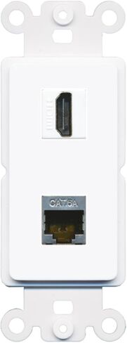 RiteAV - HDMI Cat6A Shielded Port Wall Plate Decorative (Insert) - Rocker [White] in Saudi Arabia