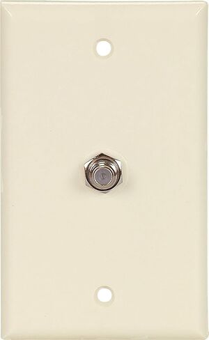 Cooper Wiring Devices 1172A 1-Gang Coaxial Cable Wall Plate، مقبس فيديو CATV من النوع F، اللوز in Saudi Arabia