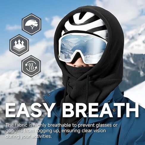 Windproof Ski Mask for Men & Women, Winter Fleece Face Mask, Cold Weather Balaclava for Motorcycle, Cycling, Running, Hiking in Saudi Arabia