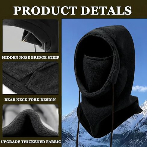 Windproof Ski Mask for Men & Women, Winter Fleece Face Mask, Cold Weather Balaclava for Motorcycle, Cycling, Running, Hiking in Saudi Arabia