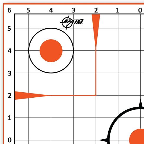 EZ Aim Paper Shooting Targets, 12" Square Sight-In Grid Targets, 13-Pack, White & Orange - Made in America in Saudi Arabia