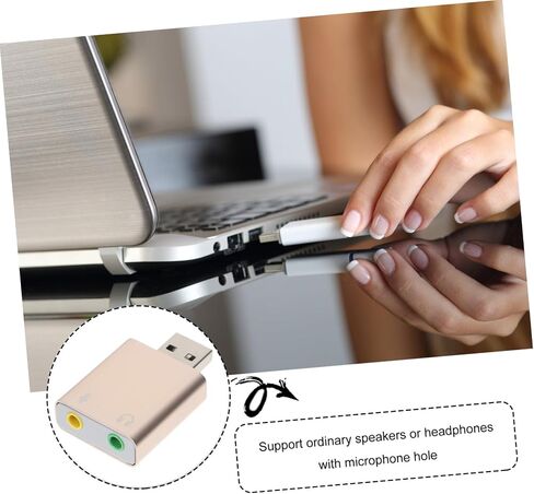 بطاقة صوت خارجية لقناة USB مع مقبس سماعة الرأس والميكروفون وتشغيل محول واجهة الصوت USB لأجهزة الكمبيوتر المحمول وسطح المكتب، لا يتطلب برنامج تشغيل، لون عشوائي محمول in Kuwait