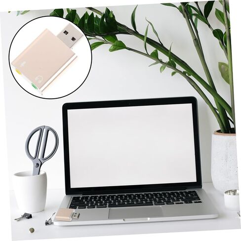 بطاقة صوت خارجية لقناة USB مع مقبس سماعة الرأس والميكروفون وتشغيل محول واجهة الصوت USB لأجهزة الكمبيوتر المحمول وسطح المكتب، لا يتطلب برنامج تشغيل، لون عشوائي محمول in Kuwait