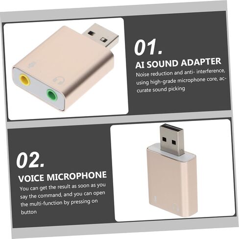 بطاقة صوت خارجية لقناة USB مع مقبس سماعة الرأس والميكروفون وتشغيل محول واجهة الصوت USB لأجهزة الكمبيوتر المحمول وسطح المكتب، لا يتطلب برنامج تشغيل، لون عشوائي محمول in Kuwait