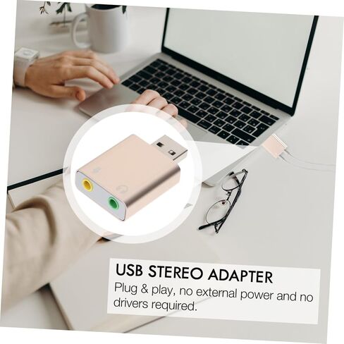 بطاقة صوت خارجية لقناة USB مع مقبس سماعة الرأس والميكروفون وتشغيل محول واجهة الصوت USB لأجهزة الكمبيوتر المحمول وسطح المكتب، لا يتطلب برنامج تشغيل، لون عشوائي محمول in Kuwait