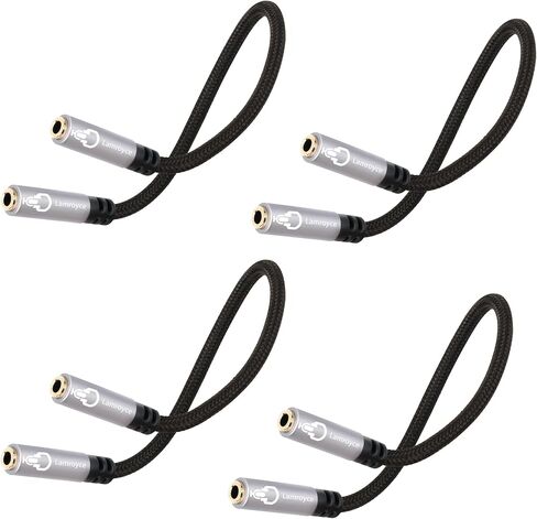 1/8 Inch 3.5mm TRRS Auxiliary Audio Mic Adapter Cable 0.6Feet,1/8" 3.5mm 4-Pole TRRS Female to Female Stereo Headphone Microphone Jack Coupler Connector Aux Extension Cord for Headphones, MP3 Players in Saudi Arabia