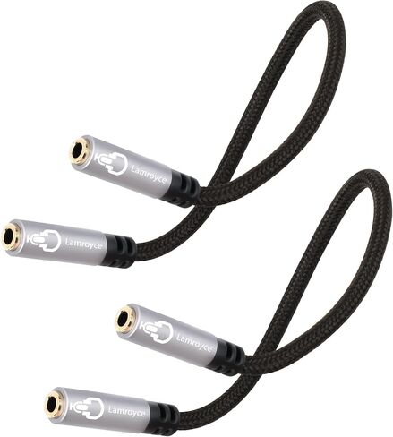1/8 Inch 3.5mm TRRS Auxiliary Audio Mic Adapter Cable 0.6Feet,1/8" 3.5mm 4-Pole TRRS Female to Female Stereo Headphone Microphone Jack Coupler Connector Aux Extension Cord for Headphones, MP3 Players in Saudi Arabia