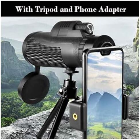 High Power 40X60 Monocular Telescope, Waterproof with Smartphone Holder and Tripod, Perfect for Bird Watching and Hunting in Saudi Arabia