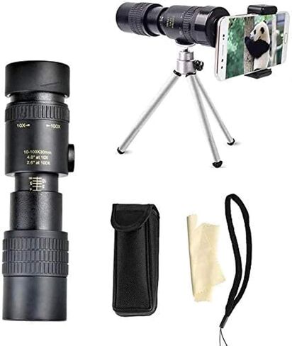 4K 10-300X 40mm Monocular Telescope with Phone Holder and Tripod for Outdoor Travel in Saudi Arabia
