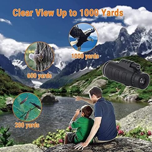 40×60 High-Definition Monocular Telescope, Waterproof BAK4 Prism with Tripod & Phone Holder for Bird Watching & Hiking in Saudi Arabia
