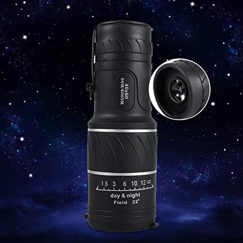 10x HD Pocket Monocular Telescope for Adults, Compact Low Light Optics with Green Film, Includes Carry Bag in Saudi Arabia