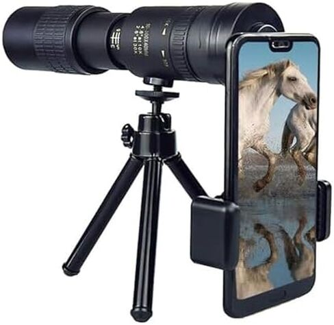 تلسكوب أحادي العين 4K 10-300x40mm مقاوم للماء مع حامل وحامل ثلاثي القوائم لمشاهدة الطيور والتخييم والسفر in Saudi Arabia