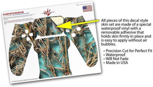WraptorSkinz Skin Wrap compatible with Sony PS5 DualSense Controller WraptorCamo Grassy Marsh Camo Neon Teal (CONTROLLER NOT INCLUDED) in Saudi Arabia