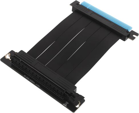 كابل شريط Pcie Riser موسع شريطي مسطح مرن لتركيب وحدة معالجة الرسومات الجرافيكية العمودية، امتداد بطاقة الرسومات المحمية EMI مع النحاس لتوافق Pcie المستقر وسهولة التركيب in Kuwait