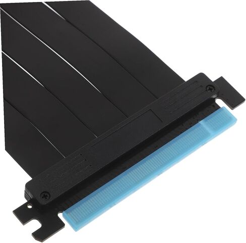 كابل شريط Pcie Riser موسع شريطي مسطح مرن لتركيب وحدة معالجة الرسومات الجرافيكية العمودية، امتداد بطاقة الرسومات المحمية EMI مع النحاس لتوافق Pcie المستقر وسهولة التركيب in Kuwait