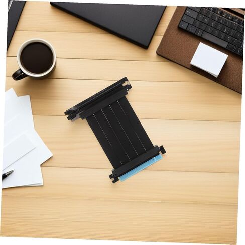 كابل شريط Pcie Riser موسع شريطي مسطح مرن لتركيب وحدة معالجة الرسومات الجرافيكية العمودية، امتداد بطاقة الرسومات المحمية EMI مع النحاس لتوافق Pcie المستقر وسهولة التركيب in Kuwait