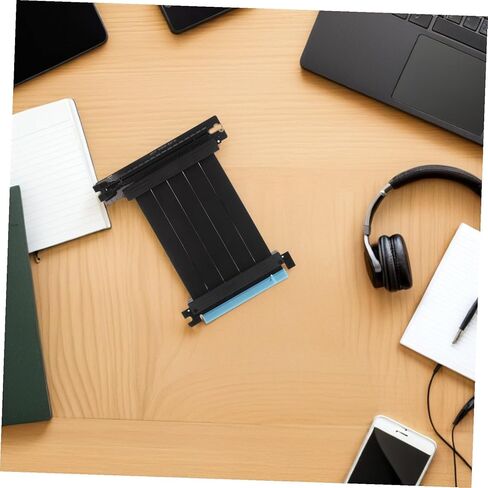 كابل شريط Pcie Riser موسع شريطي مسطح مرن لتركيب وحدة معالجة الرسومات الجرافيكية العمودية، امتداد بطاقة الرسومات المحمية EMI مع النحاس لتوافق Pcie المستقر وسهولة التركيب in Kuwait