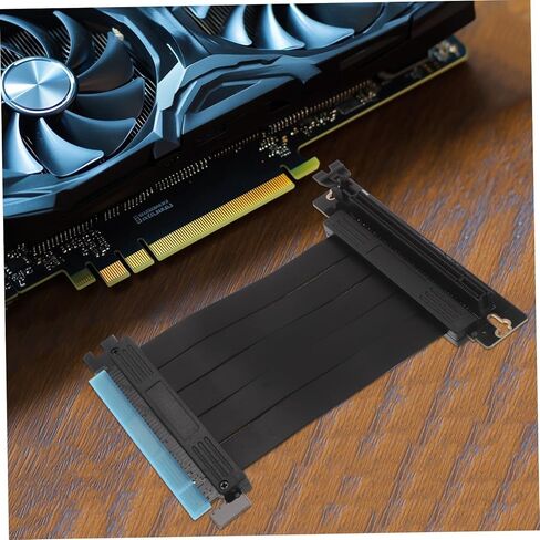 PCIe Riser Cable Shielded PCI Express GPU Mount Extension Ribbon Cable Male to Female Adapter for Vertical Graphics Card Installation Stable High-Bandwidth Data Transmission in Saudi Arabia