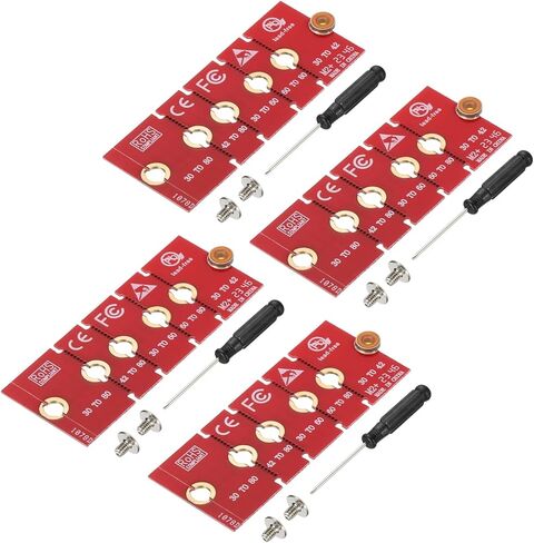 PATIKIL M2 NVME SSD نقل بطاقة محول ممتدة 2230 2242 2260 2280، 2 قطعة محول تمديد M.2 يتغير إلى حجم طويل مع مفكات لمقاهي الإنترنت في المنزل والمكتب، أحمر in Kuwait