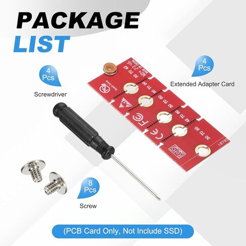 PATIKIL M2 NVME SSD نقل بطاقة محول ممتدة 2230 2242 2260 2280، 2 قطعة محول تمديد M.2 يتغير إلى حجم طويل مع مفكات لمقاهي الإنترنت في المنزل والمكتب، أحمر in Kuwait