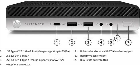 كمبيوتر مكتبي HP EliteDesk 800 G4 Mini Tiny Business، Intel Core i5-8500T، ذاكرة وصول عشوائي DDR4 سعة 8 جيجابايت، 256 جيجابايت NVMe SSD، واي فاي، بلوتوث، DisplayPort، Win11 Pro 64 بت (متجدد) in Saudi Arabia