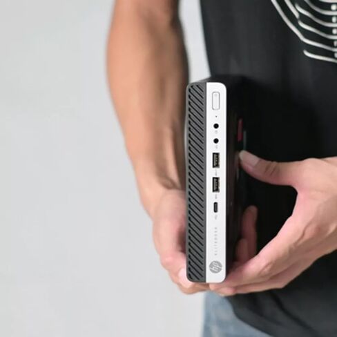 كمبيوتر مكتبي HP EliteDesk 800 G4 Mini Tiny Business، Intel Core i5-8500T، ذاكرة وصول عشوائي DDR4 سعة 8 جيجابايت، 256 جيجابايت NVMe SSD، واي فاي، بلوتوث، DisplayPort، Win11 Pro 64 بت (متجدد) in Saudi Arabia