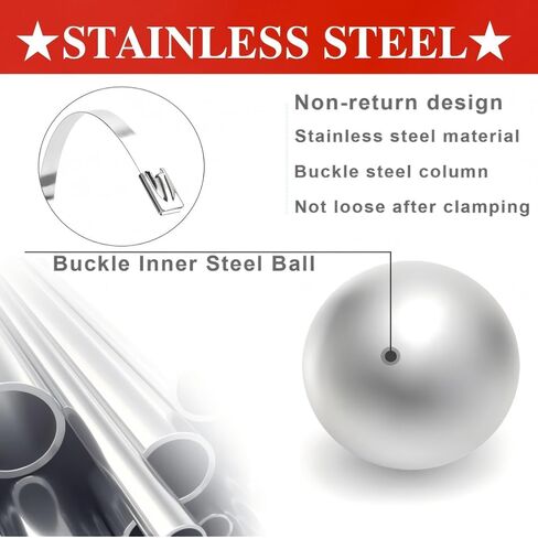 Metal Zip Ties Gun Set-For Fastening And Cutting Tie Special Tool,With 100pcs 11.8in Stainless Steel Zip Ties ，For Chain Link Fence Parts, Wire Fence Rolls,Exhaust Wrap, Poultry Fence﻿ in Saudi Arabia